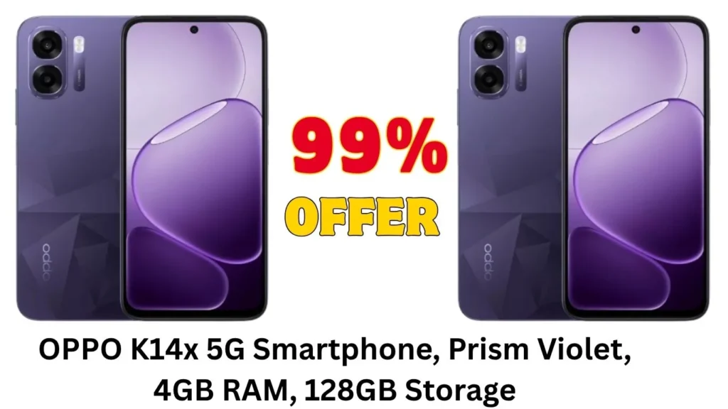 OPPO K14x 5G Smartphone, Prism Violet, 4GB RAM, 128GB Storage